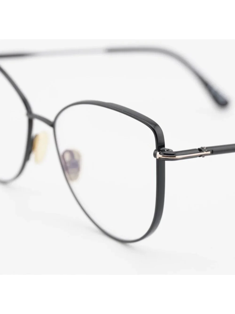 Tom Ford TF5667-B 001 Eyeglasses Black 55mm Cat Eye Frame, Blue Light Block